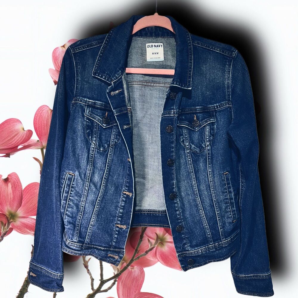 Old Navy Women’s Medium Blue Denim Jean Jacket Casual Everyday Layer